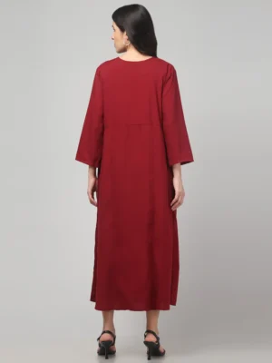 Osho Maroon Pintec Meditation Gown - Image 3