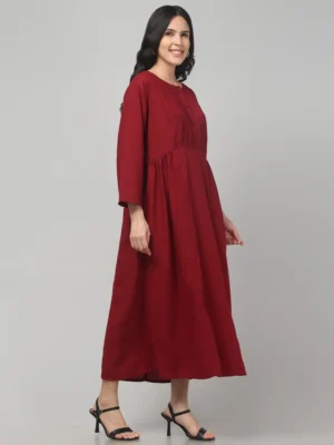Osho Maroon Pintec Meditation Gown - Image 4