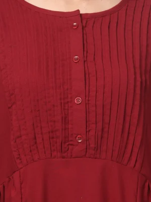 Osho Maroon Pintec Meditation Gown - Image 5
