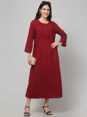 Osho Maroon Pintec Meditation Gown - Image 6