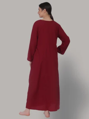 Osho Maroon Pintec Meditation Gown - Image 3