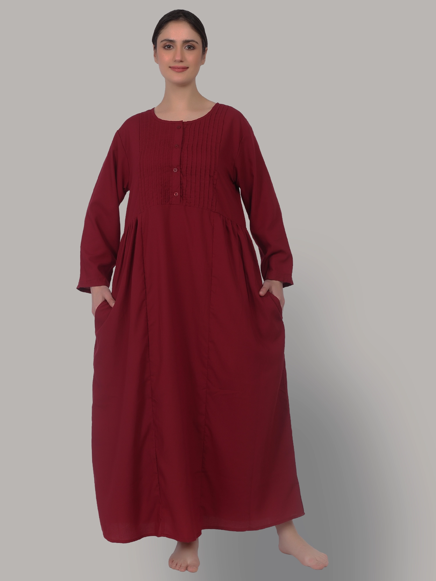 Osho Maroon Pintec Meditation Gown - Image 1