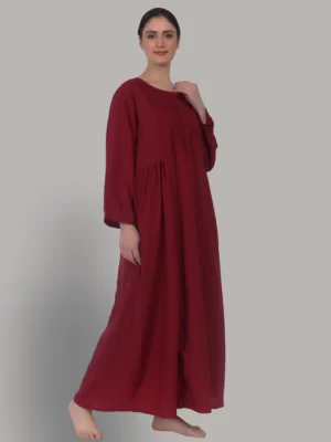 Osho Maroon Pintec Meditation Gown - Image 4