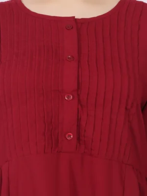 Osho Maroon Pintec Meditation Gown - Image 6