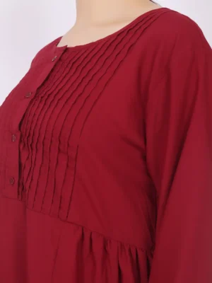 Osho Maroon Pintec Meditation Gown - Image 5