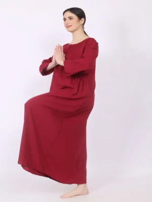Osho Maroon Pintec Meditation Gown - Image 7