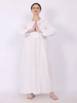 Osho White Pintec Meditation Gown - Image 7