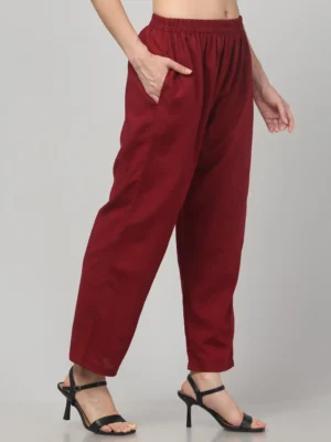 Osho Maroon Meditation Trousers - Image 4