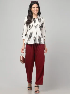 Osho Maroon Meditation Trousers - Image 6